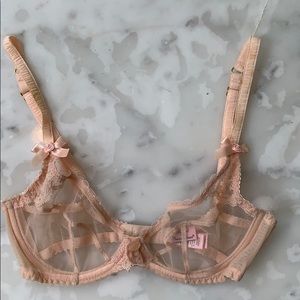 Agent Provocateur Peach Mesh & Lace Underwire Bra